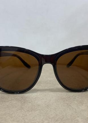 Солнцезащитные женские коричневые очки с поляризацией кошаче глаз2 фото