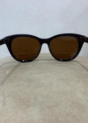 Солнцезащитные женские коричневые очки с поляризацией кошаче глаз4 фото