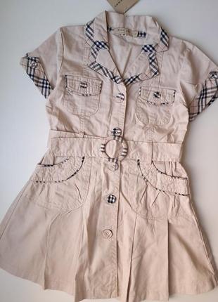 Платье рубашка льняное р.128-134 на 8-9 лет4 фото