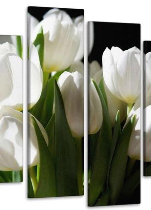 Модульная картина из 4 частей в госиную и спальню цветы тюльпаны art-3_4 melmil