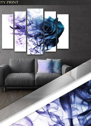Модульна картина у вітальню / спальню квіти димна троянда art-365_5 ( 80х118см )2 фото