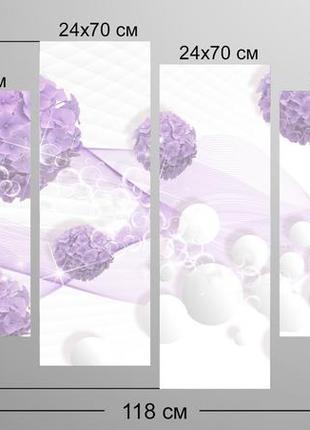 Модульная картина из 4 частей в госиную и спальню цветы абстракция art-4_4 melmil3 фото