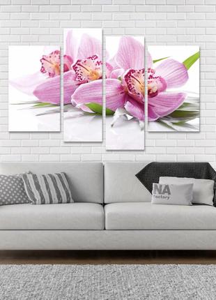 Модульная картина из 4 частей в госиную и спальню цветы орхидея art-44_4 melmil2 фото