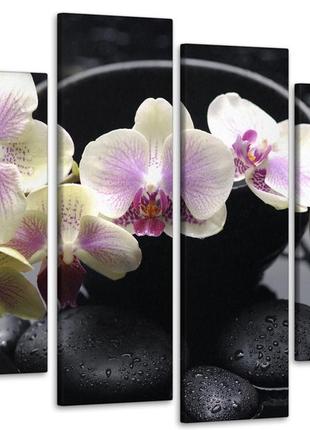 Модульная картина из 4 частей в госиную и спальню орхидея art-75_4 melmil