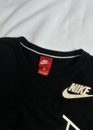 Nike чорний вільний топ з логотипом, oversize вкорочена футболка7 фото