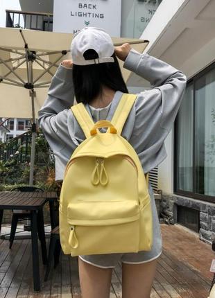 Желтый городской модный рюкзак6 фото