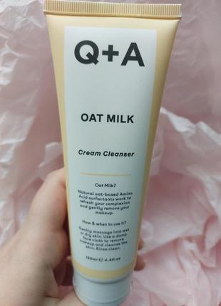 Очищаючий крем для обличчя з вівсяним молоком q+a oat milk cream cleanser 125 мл