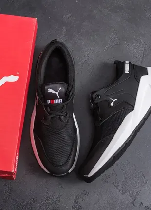 Мужские кроссовки летние сетка puma black9 фото