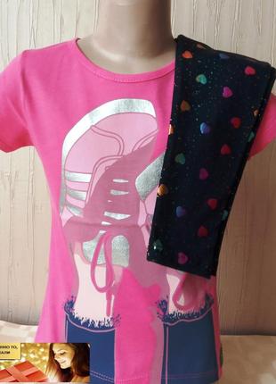 Детский комплект для девочки турция кроссовки футболка и лосины 2-3 лет4 фото
