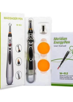 Массажер для тела электрический ручной (массажная ручка) 3в1 massager pen w-912 на батарейках9 фото