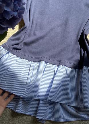 Блузка женская синяя натуральная5 фото