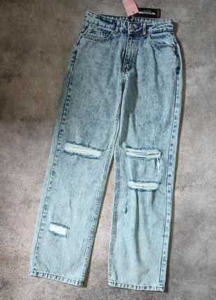Нові прямі джинси баггі, бойфренди pretty little thing, нові з біркою4 фото