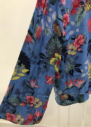 Блузка сорочкового типу в тропичный мікс гавайська zara4 фото