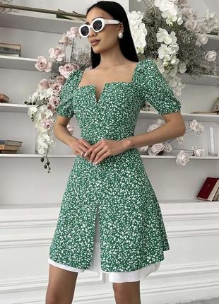 Вишукана сукня-двійка зеленого кольору
