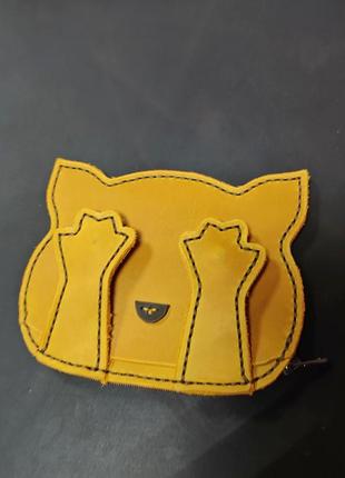 Кожаный детский кошелёк black cat5 фото