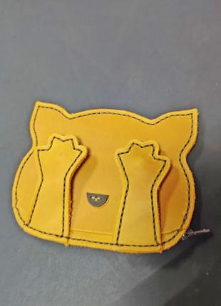 Кожаный детский кошелёк black cat6 фото