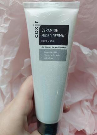 Пенка для умывания coxir ceramide micro derma cleanser с керамидами, 120 мл