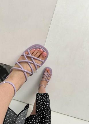 Стильные босоножки/сандали сиреневые/фиолетовые женские,женская обувь на лето 2023-20247 фото