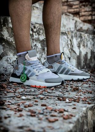 Кросівки adidas nite jogger grey two solar orange кроссовки