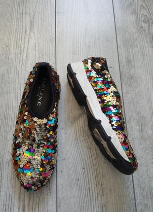 Кроссовки кеды сникеры в пайетках mèline италия