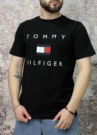 Футболка tommy hilfiger черная (бол. лого)