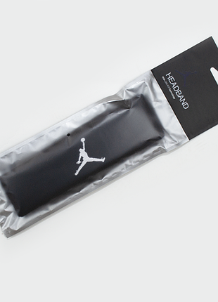 Видео повязка чорний jordan headband black one size махровая