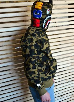 Худі bape shark camo green2 фото