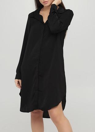 Черное платье рубашка mango xs