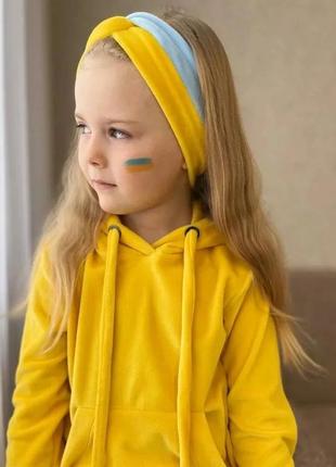 Пов'язка на голову велюрова для дівчинки, нова