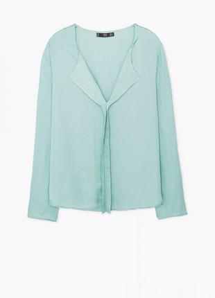 Стильная шёлковая блуза mango / манго / кофта / рубашка / блузочка / мятная блузка /