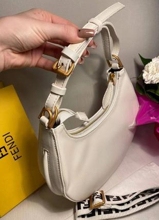 Женская сумка большая белая клатч пламесяц под стиль фенды фенди4 фото