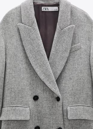 Zara пальто легке демісезонне вовна manteco р. xs-s