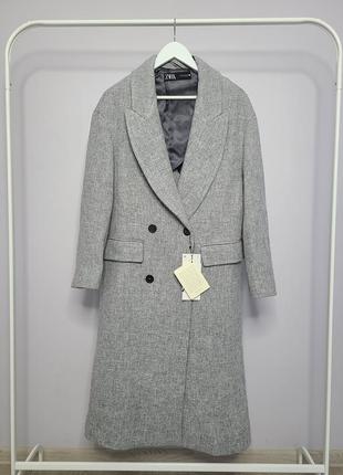 Zara пальто легке демісезонне вовна manteco р. xs-s7 фото