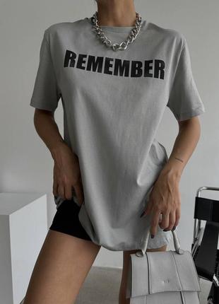 Жіноча котонова футболка оверсайз з написом