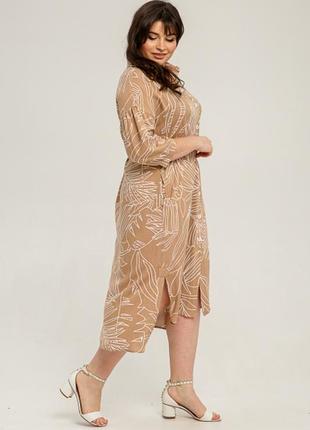 Необычайно красивое платье-рубашка из штапельного льна3 фото