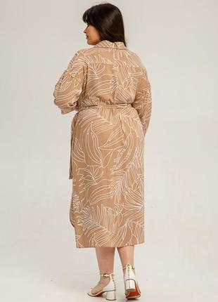 Необычайно красивое платье-рубашка из штапельного льна5 фото