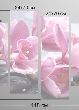 Модульная картина из 4 частей в госиную и спальню цветы на камнях art-10_4 melmil3 фото
