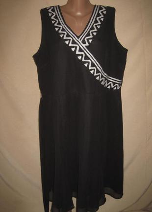 Черное шифоновое платье с вышивкой большой размер joanna hope р-р24