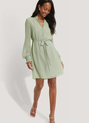 Платье короткое до колена нежно зеленое матное от  na-kd2 фото