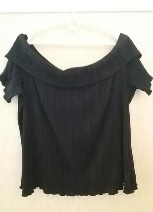 Шикарная блузка плиссе с открытыми плечиками1 фото