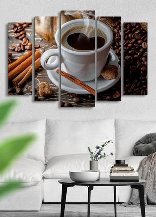 Модульная картина из 5 частей в гостиную спальню кофе art-363_5 ( 80х118см ) melmil3 фото