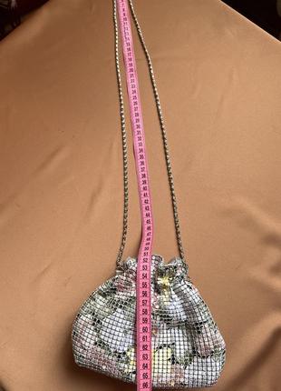 Женская сумочка на цепочке желтая голубая розовая7 фото
