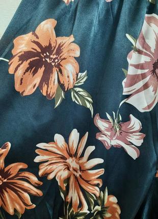 Нежная сатиновая пижама домашний костюм цветочный принт9 фото