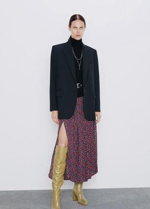 Спідниця міді юбка zara спідниця довга квітковий принт