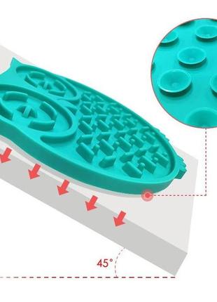 Килимок-годівниця для собак wahopet сова зелений силікон3 фото