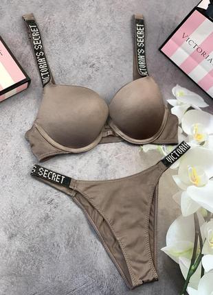 Комплект нижнего белья victoria's secret very sexy нижнее белье виктория сикрет с камнями push up1 фото