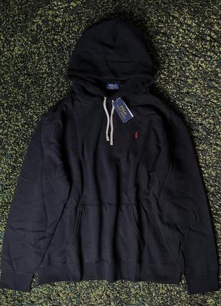 Кофта polo ralph lauren rl fleece hoodie black (new) | original