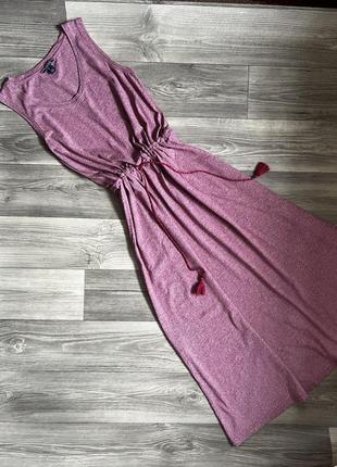 Актуальное длинное платье с кулисой и карманами