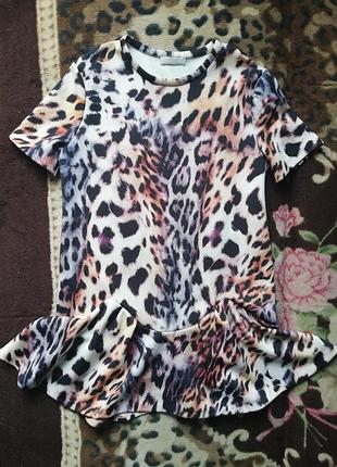 Сукня з воланом в звіриний принт zara