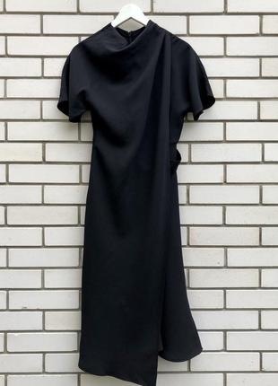 Чорна асиметрична сукня міді сукня topshop9 фото
